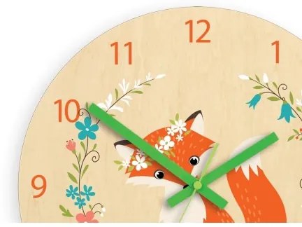 Sammer Nástenné detské hodiny s motívom líšky a kvetov LisKwiaty