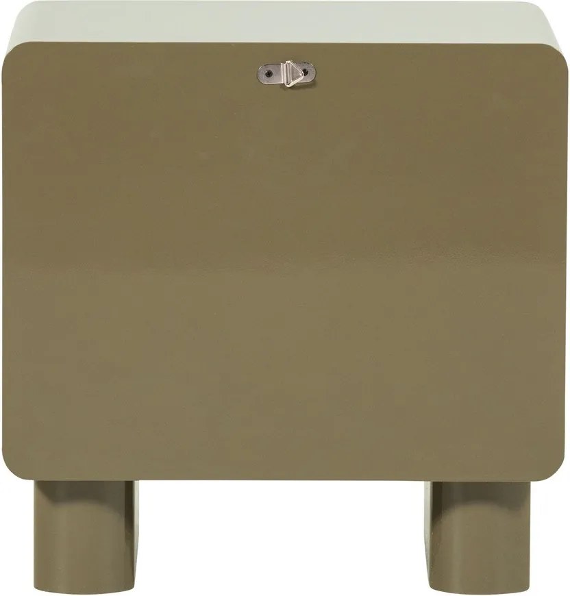 Zelený lesklý nočný stolík Lustra – WOOOD