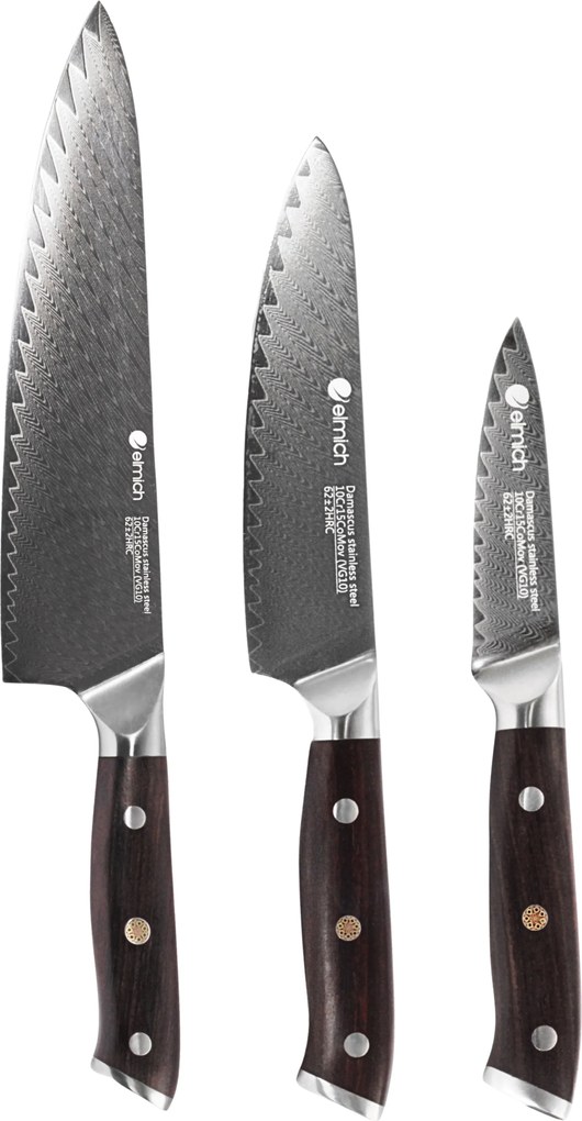 Elmich Základní sada damaškových nožů 3 ks