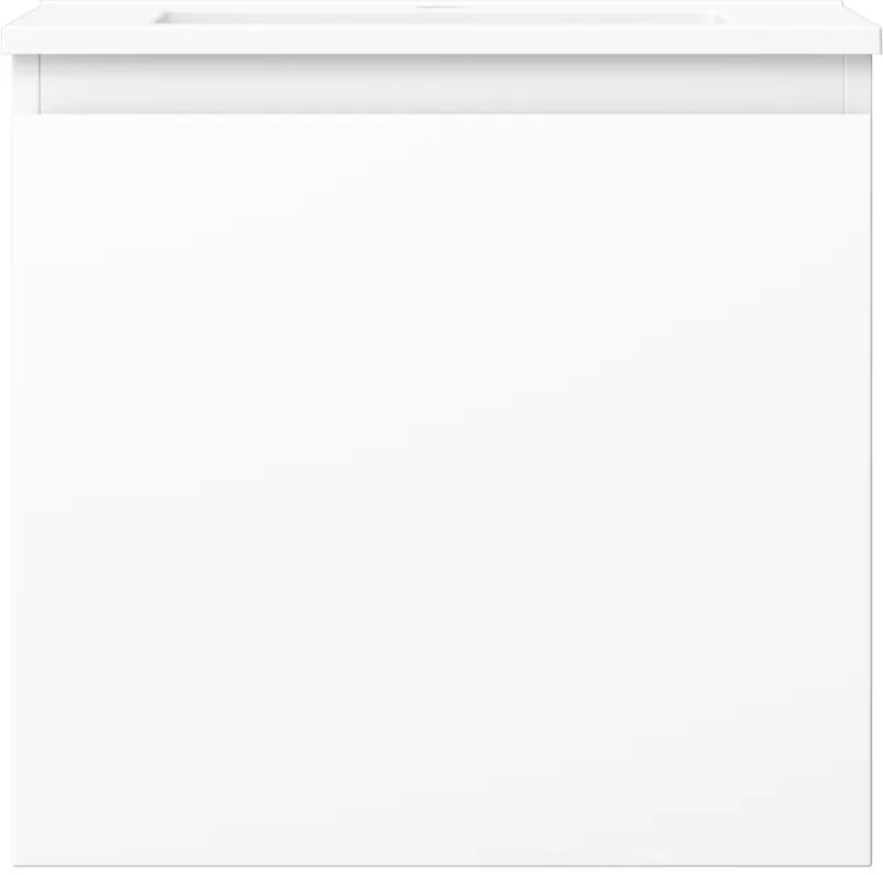 Mexen Orio, kúpeľňová skrinka 50 cm s umývadlom Otis, 1 zásuvka, biela matná, 91A10-05047-1-BF01-W18M01