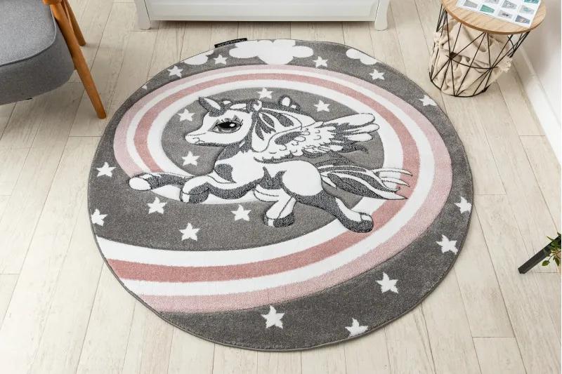 Dywany Łuszczów Detský kusový koberec Petit Pony grey kruh - 160x160 (priemer) kruh cm