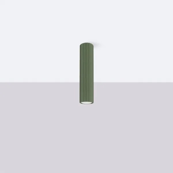 Sollux SL.1608 - Bodové svietidlo KARBON 1xGU10/10W/230V 30 cm zelená