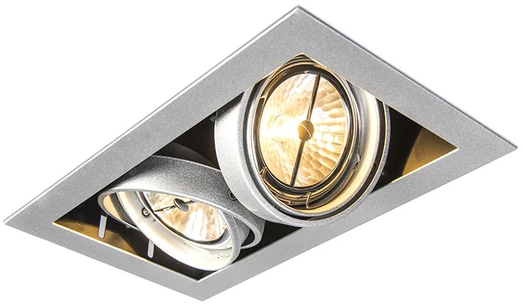 Zapustené bodové svetlo oceľ AR111 nastaviteľné 2-žiarovkové - Oneon