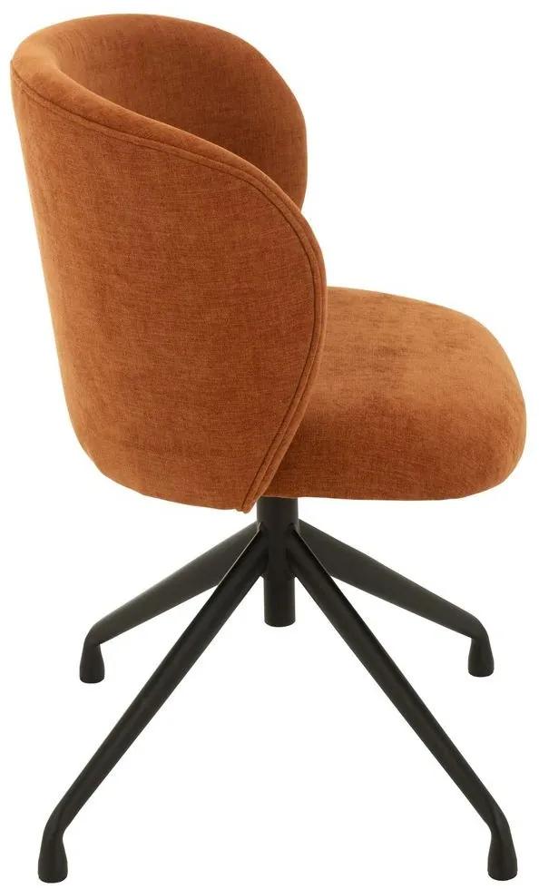 Oranžová zamatová jedálenská točiaca stolička Chair Turn Rusty - 56*48*77cm
