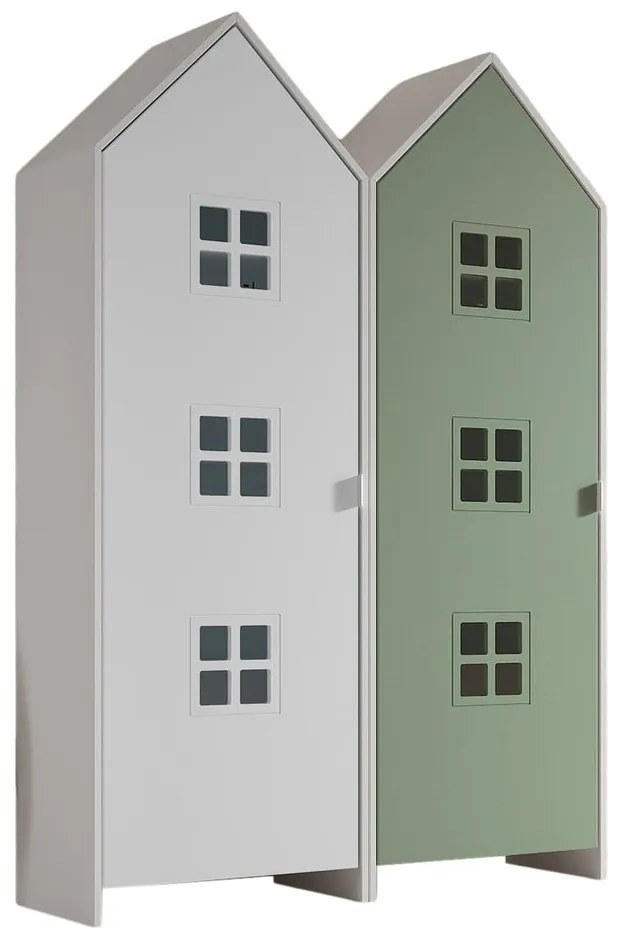 Bielo-zelená detská šatníková skriňa 115x171,5 cm CASAMI BRUGES – Vipack