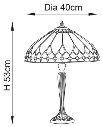 Endon 63982 - Stolná lampa Tiffany BROOKLYN 1xE27/60W/230V priemer 40 cm