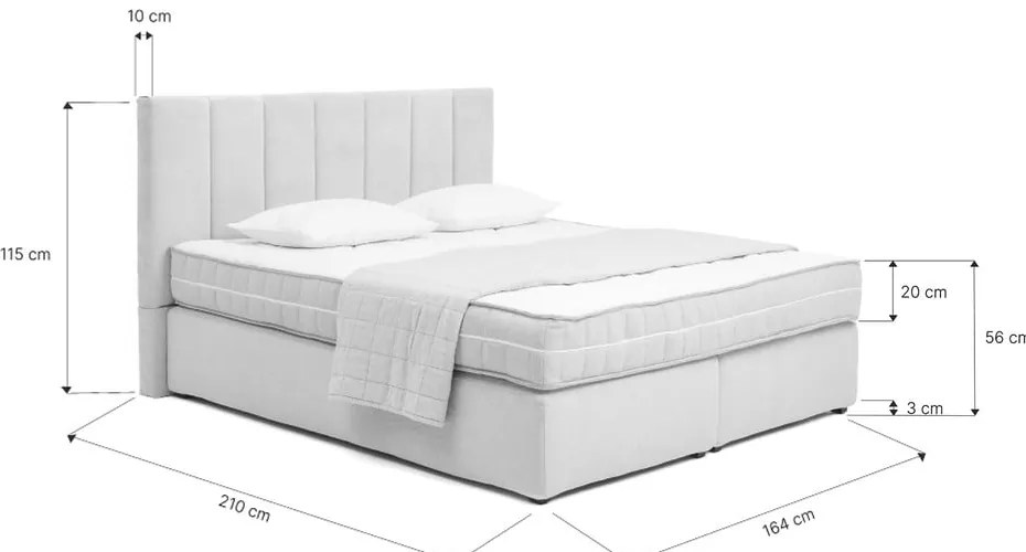 Béžová boxspring posteľ 160x200 cm Olia Bold Line – Bonami Selection