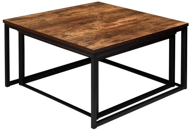 Sada 2 konferenčných stolíkov VELEN Rustic dub