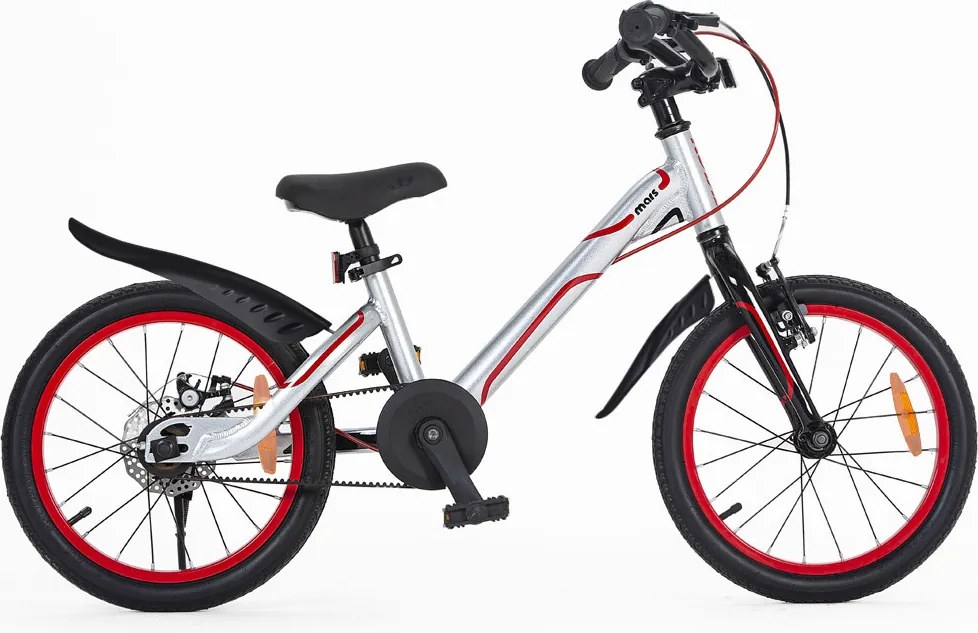 RoyalBaby Detský bicykel 16" Mars, ľahký hliníkový, moderný, strieborný RB16-26