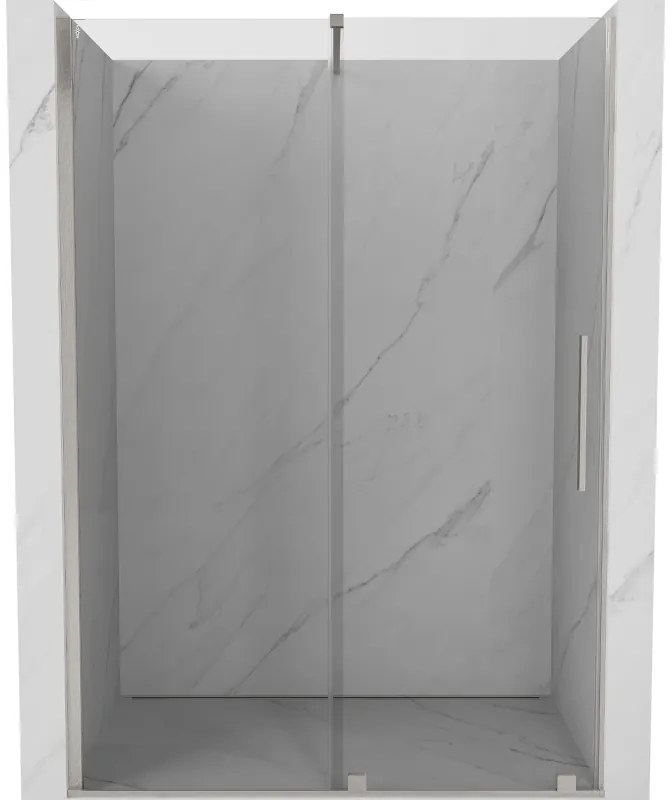 Mexen Velar, posuvné sprchové dvere do otvoru 140 cm, 8mm číre sklo, brúsená oceľ, 871-140-000-01-97