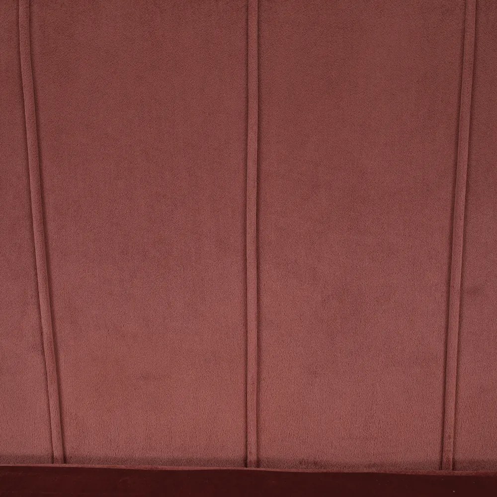 Lavica v štýle Art-deco, ružová Velvet látka/gold chróm-zlatý, NOBLIN