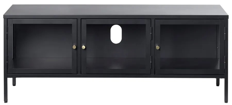 Čierny kovový TV stolík 132x52 cm Carmel - Unique Furniture