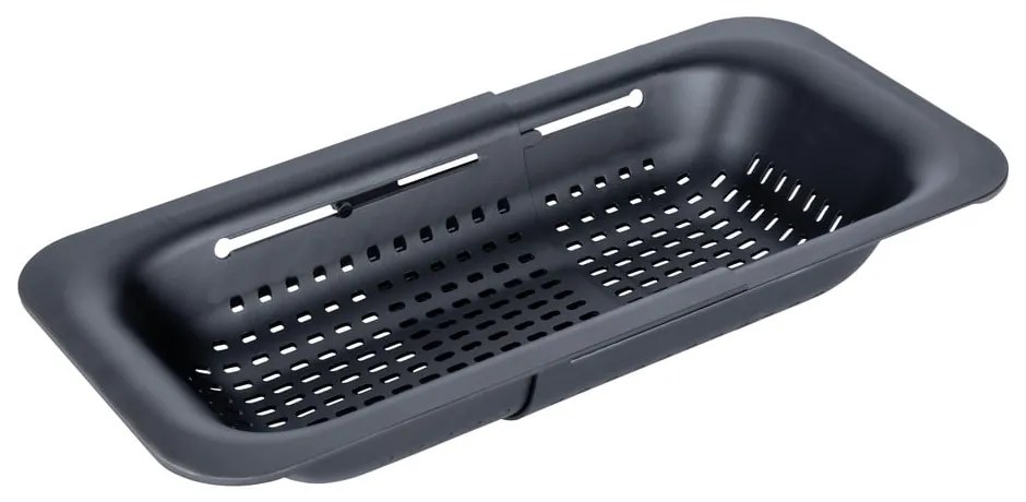 Čierne rozšíriteľné cedidlo Wenko Black Outdoor Kitchen Sivo