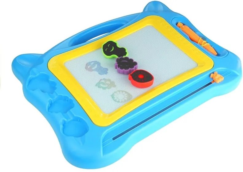 LEAN Toys Veľká magnetická tabuľa na kreslenie s pečiatkami 2v1