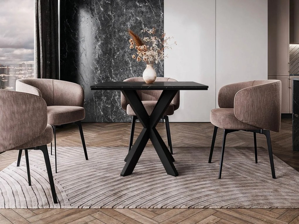 Moderný stôl Umtir, Farby: betón / čierna