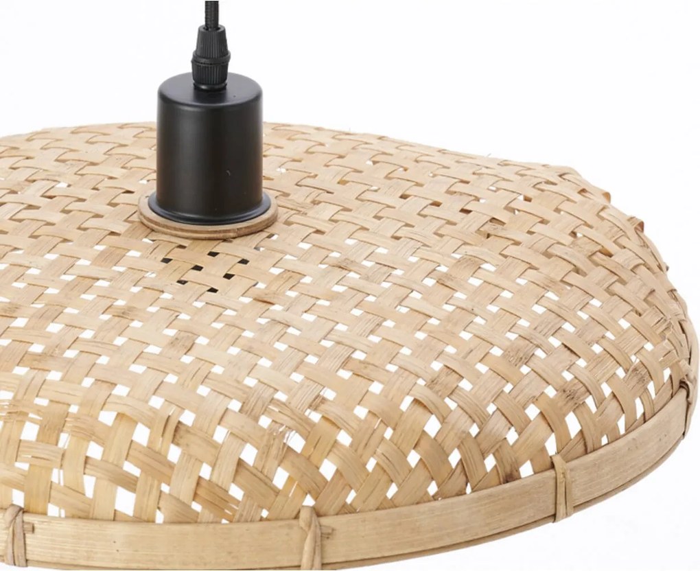 Prírodné ratanové svetlo Paloma s výpletom - Ø 40*7,5cm / E27