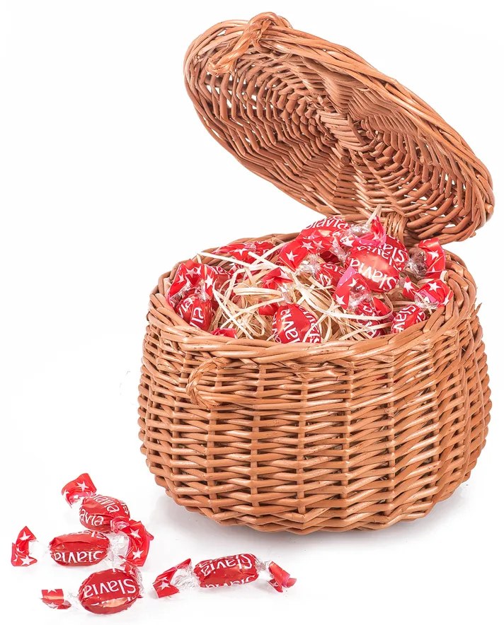 Dóza prútená Poklad III.priemer 20 x v. 10(cm)