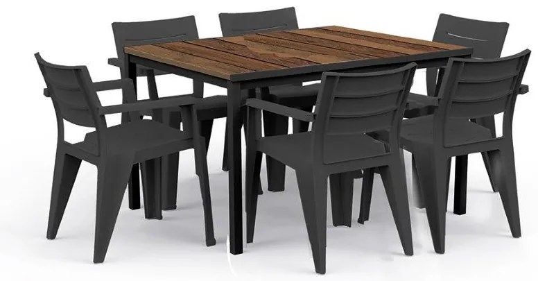 Záhradný stôl Keter Porto 160 walnut black steel