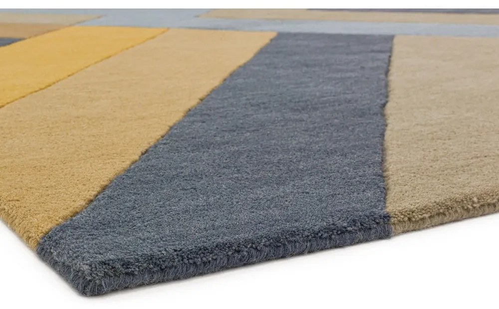 Sivo-žltý koberec Asiatic Carpets Big Zig, 120 x 170 cm