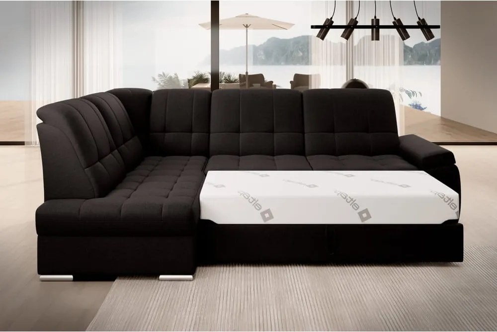 Hnedá rozkladacia/s úložným priestorom rohová pohovka (ľavý roh/do L) Sado – ELTAP