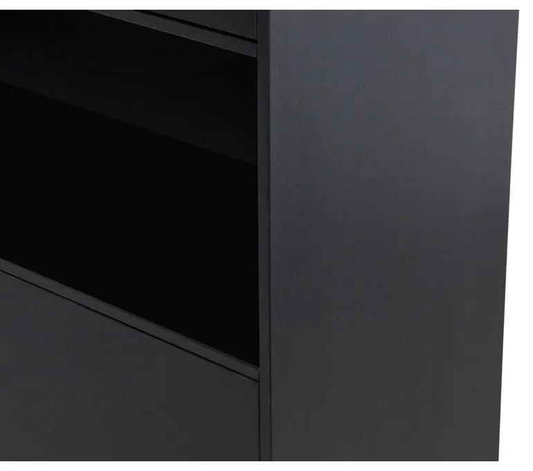 Čierna modulárna skrinka z borovicového dreva 40x210 cm Finca – WOOOD