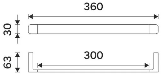 NIMCO MA 29035-26 - Nástenný vešiak na uteráky MAYA 36 cm lesklý chróm