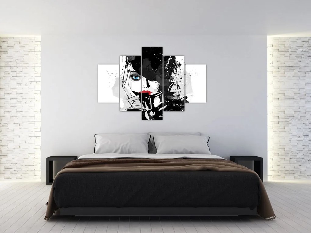 Obraz - Tajomná žena (150x105 cm)