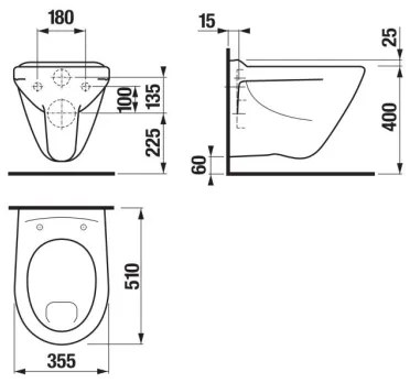 JIKA H8202280000001 - Závesné WC PROFI keramika/biela