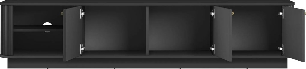 TV skrinka Vesper 3D 187 cm - čierna / zlaté úchytky