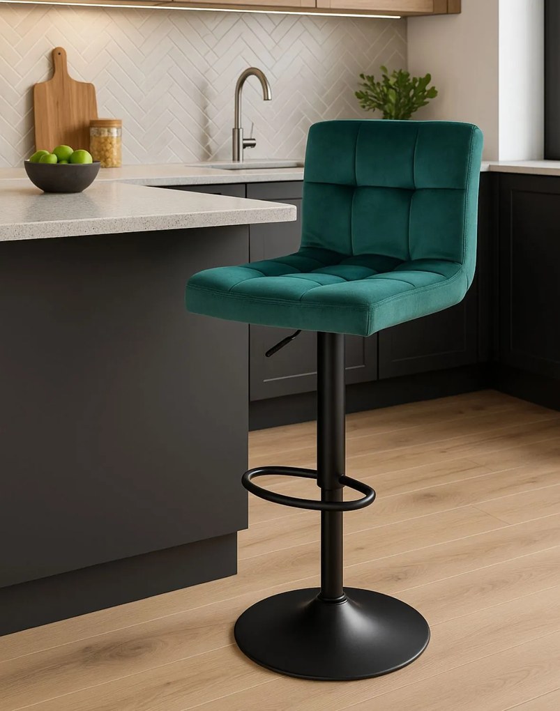Barová stolička C105 Velvet zelená