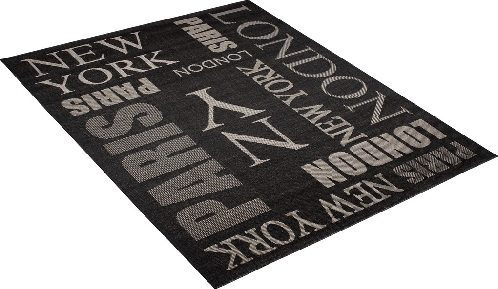 TA Koberec 20609 Čierna / strieborná Rozmer: 60x110 cm