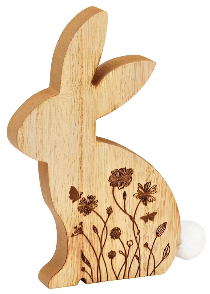 Veľkonočný drevený zajac FLORAL BUNNY 18 cm