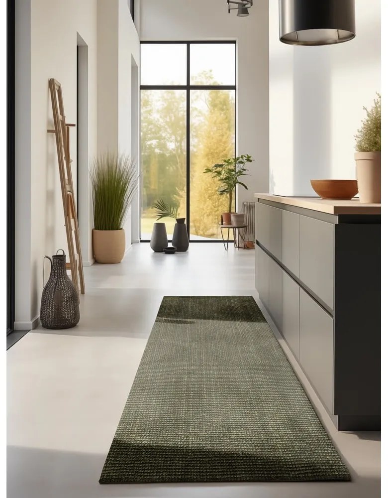 Khaki jutový behúň 80x200 cm Bouclé – Hanse Home