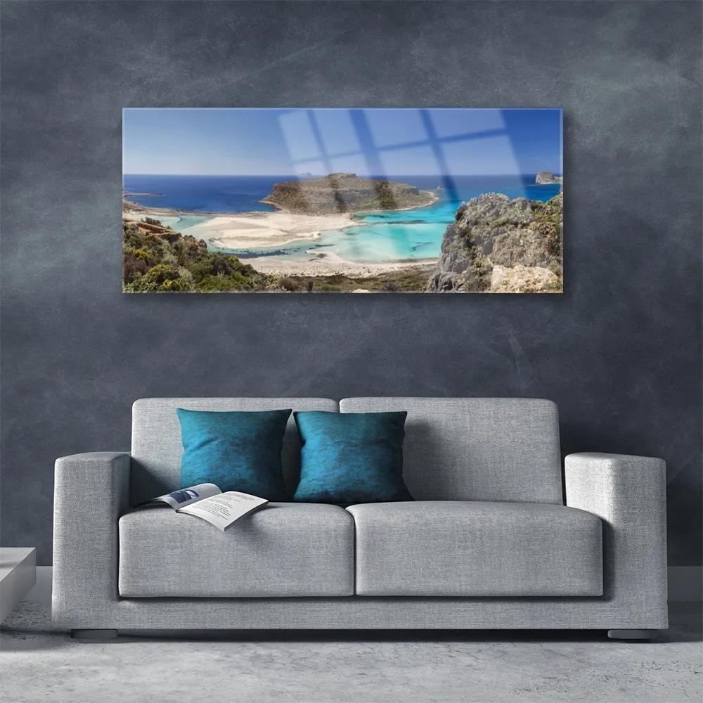 Obraz plexi Ostrov more pláž hory 125x50 cm
