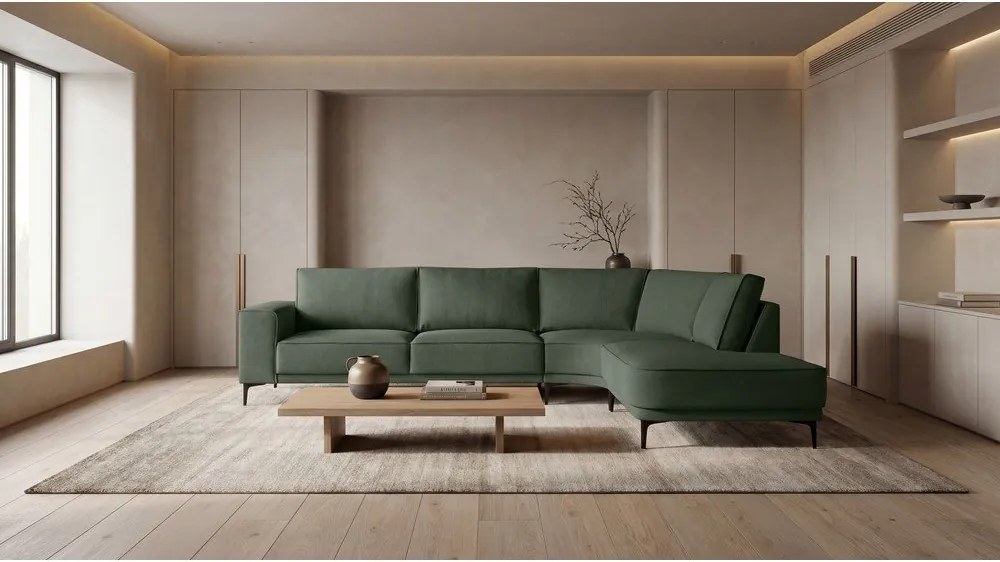 Kaki rohová pohovka (pravý roh) Copenhagen – Scandic