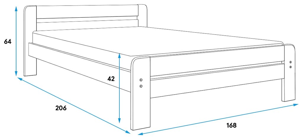 Manželská posteľ DALLASO 160x200cm BOROVICA