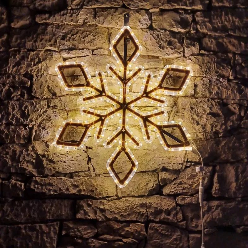 DECOLED LED světelná vločka IX, závěsná 3D tisk, pr. 72 cm, teple bílá