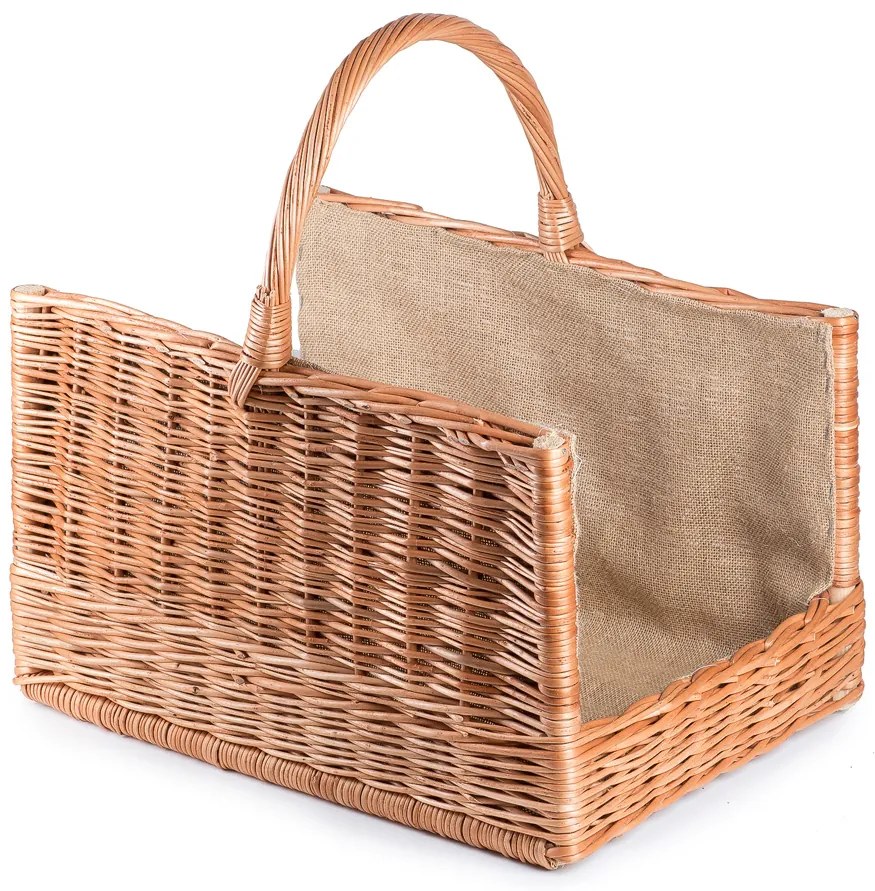 Koš krbový prútený hranatý s jutou Vetva I.š. 45 x hl. 30 x v. 29(cm)