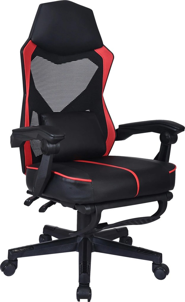 XXXLutz HERNÁ STOLIČKA, vzhľad kože, sieťovina, červená, čierna Carryhome - Kancelárske stoličky - 000788008702