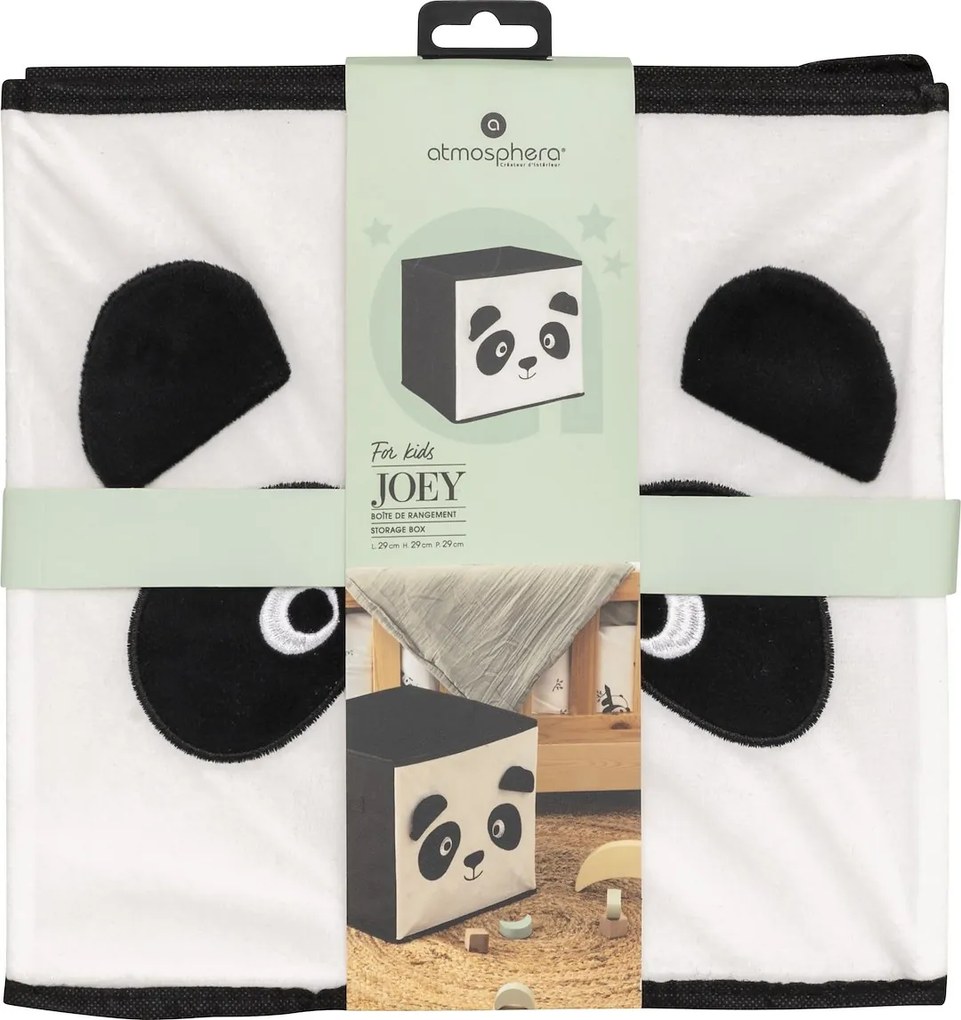 ATMOSPHERA Úložný box Panda, 29x29x29 cm, čierna/biela
