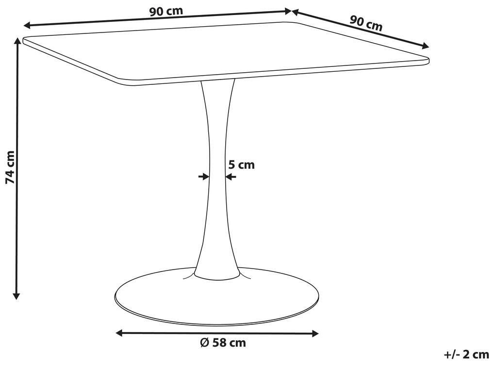 Jedálenský stôl 90 x 90 cm svetlé drevo/čierna BOCA Beliani