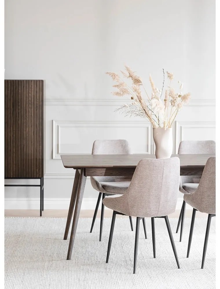 Tmavohnedý rozkladací jedálenský stôl v dekore duba 90x190 cm Yumi – Rowico