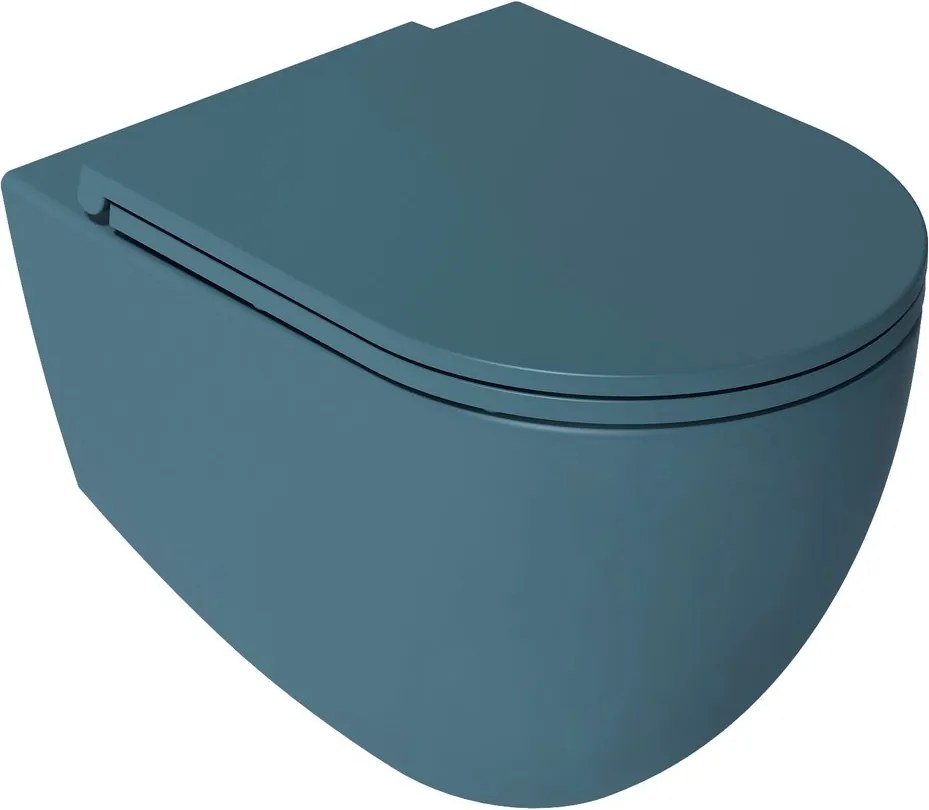Isvea Isvea, INFINITY závesná WC misa, Rimless, 36,5x53cm, zelená matná, 10NF02005-2P