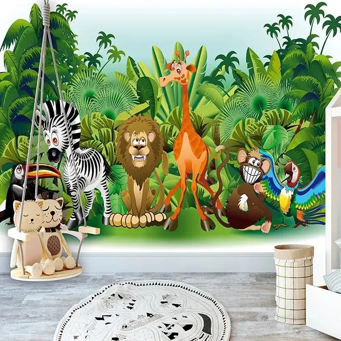Samolepiaca fototapeta - Jungle Animals Veľkosť: 98x70, Verzia: Samolepiaca