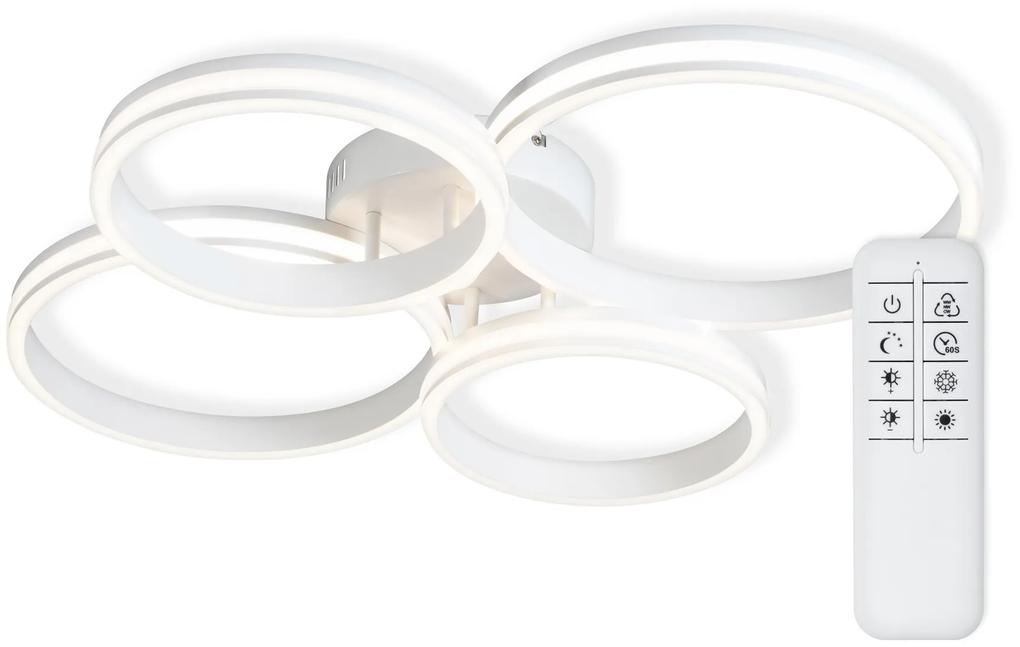 TOP-LIGHT Stropné dizajnové LED svetlo OLYMP B RC, 65W, diaľkové ovládanie, kruhové, biele