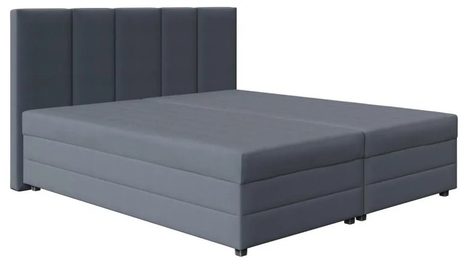 Čalúnená posteľ s pružinovou matracom a úložným priestorom ISABEL 180x200 sivá
