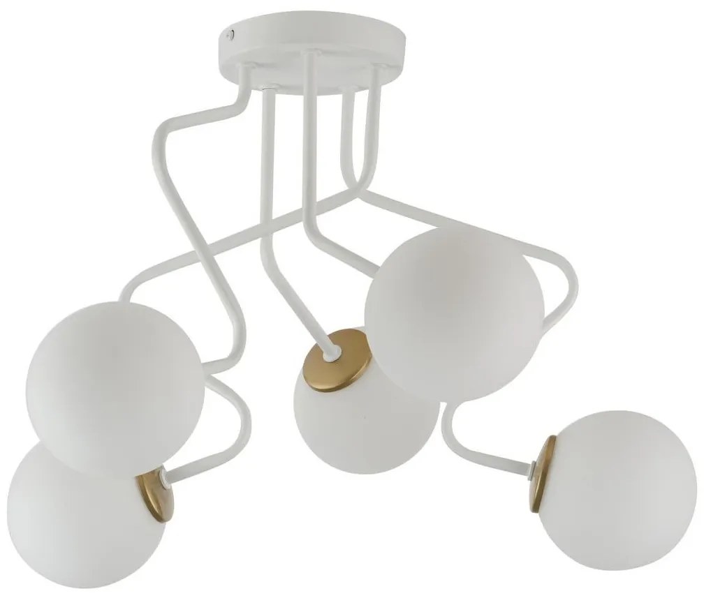 Luster na tyči ZIGZAG 5xG9/12W/230V biela