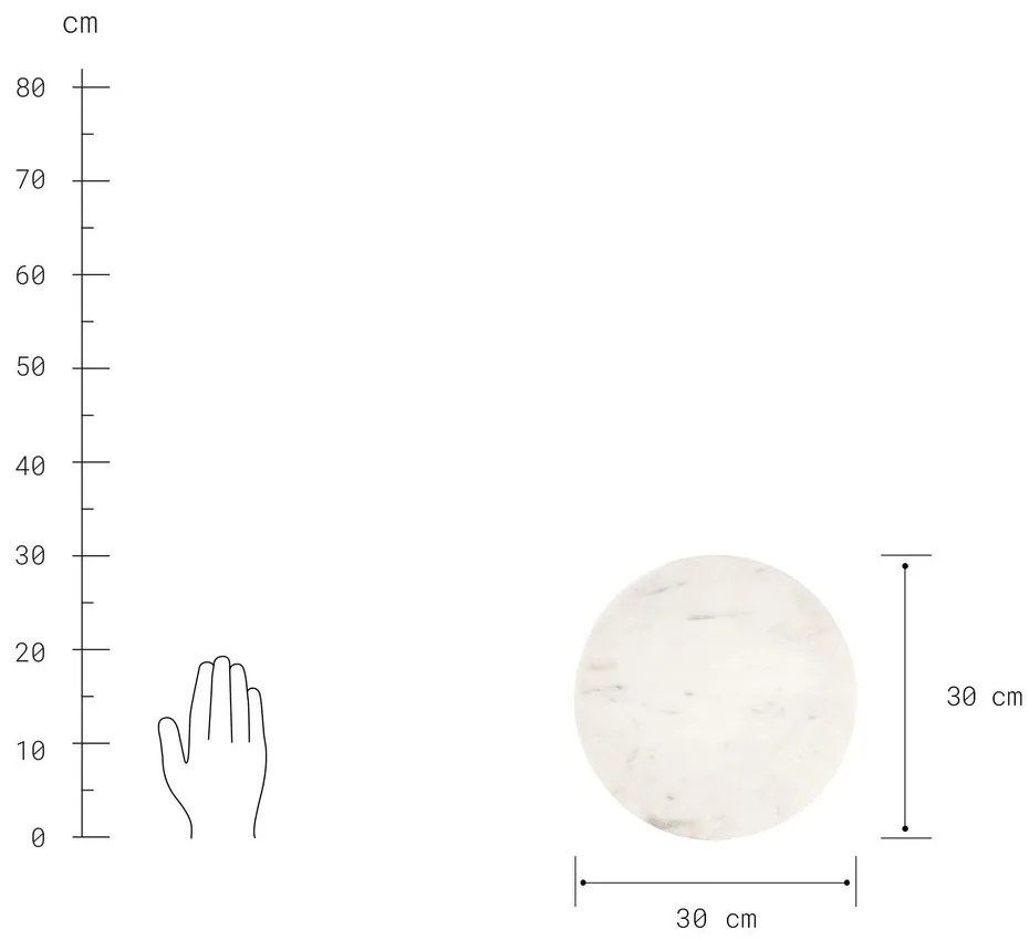 Butlers MARBLE Mramorová podložka 30 cm - biela