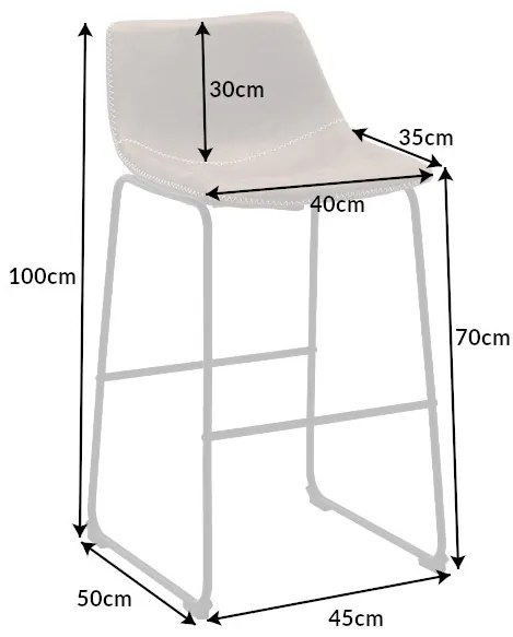 Dizajnová barová stolička Alba taupe