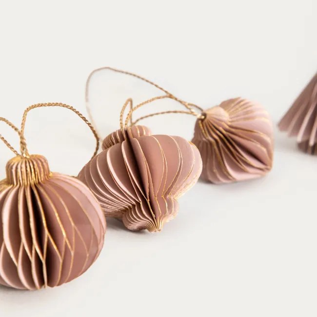 Závesná vianočná dekorácia GALLA ružová 754609 (6 ks)